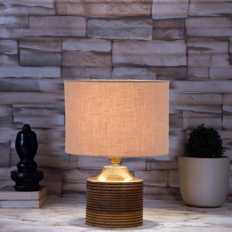 Torulosa Wooden Table Lamp - Grey