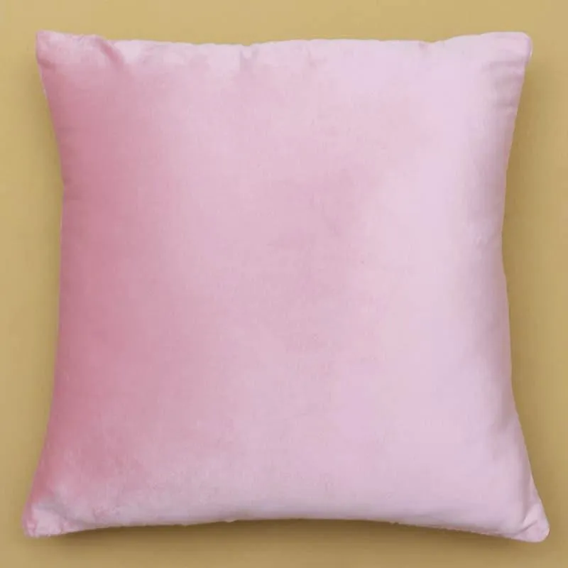 Back of a plain pink cushion cover