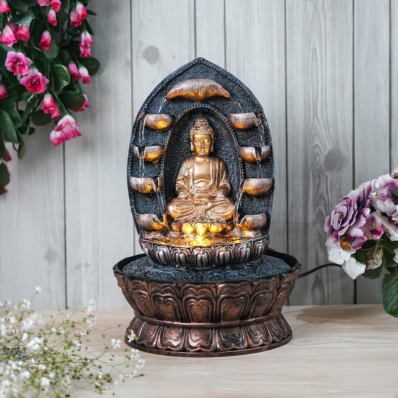 Shanti Crest Buddha LED Fountain
