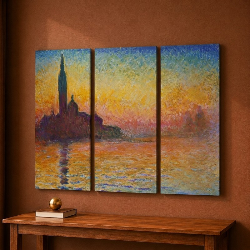 Sunset Harbor Canvas Wall Painting