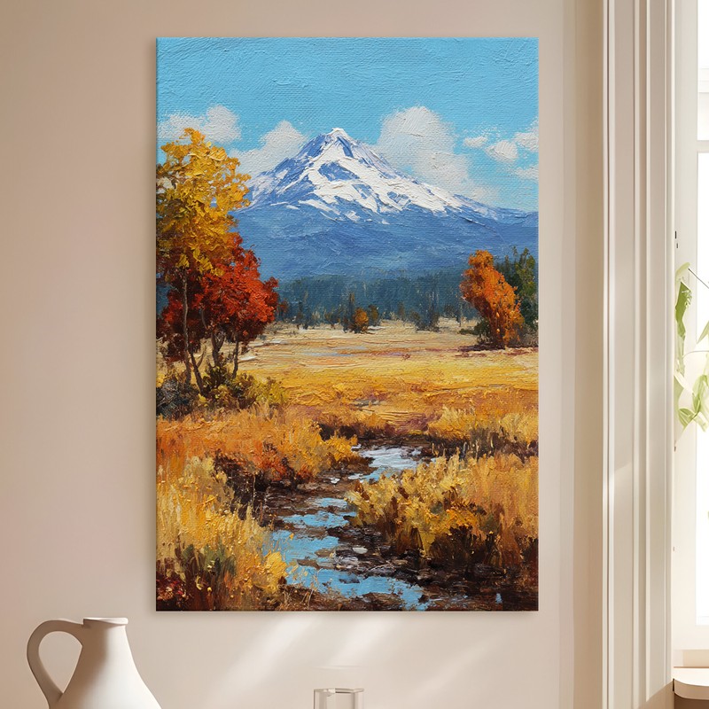 Crimson Valley Gallery Wrapped Canvas Wall Painting