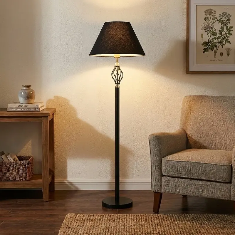 Obsidian Cotton Floor Lamp