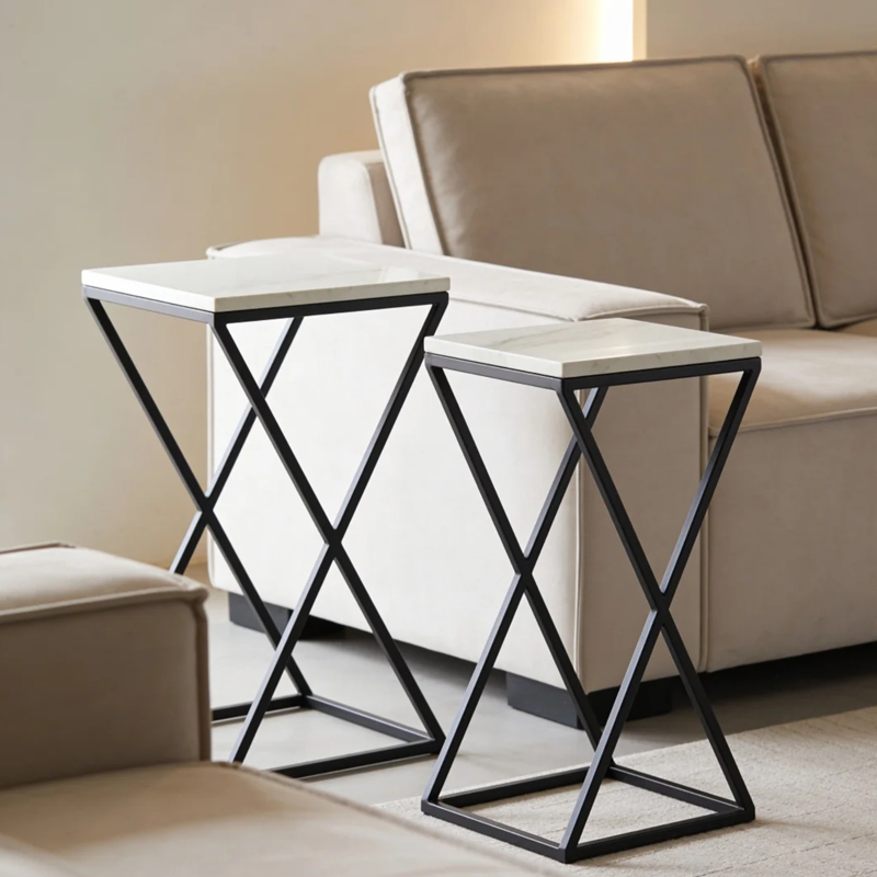 Dunmere Marble Top Side Table