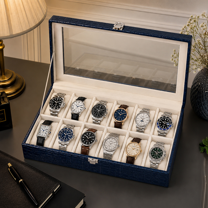 Midnight Chrono Keeper MDF Jewelbox - Blue
