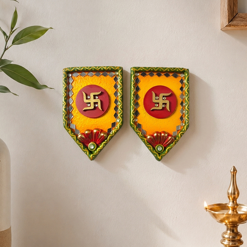 Shubh Swastik Wall Accent - Set of Two