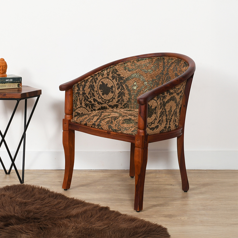 Artisan Weave Sheesham Wood Accent Chair - Brown