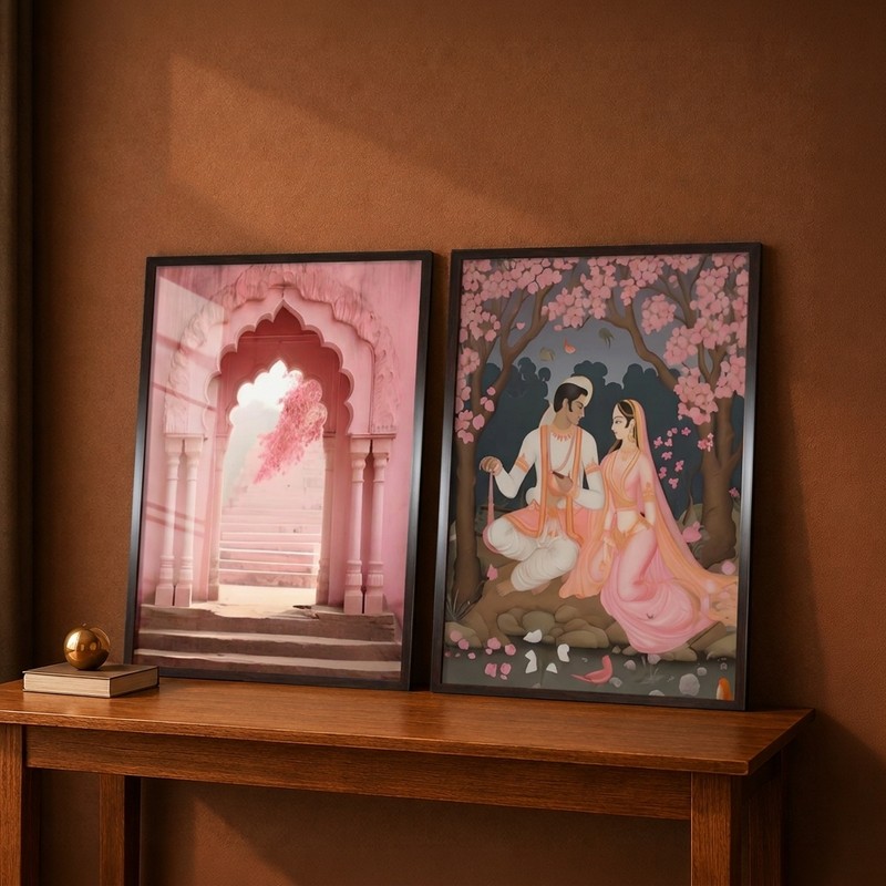 Palace Arch & Couple Canvas Wall Painting
