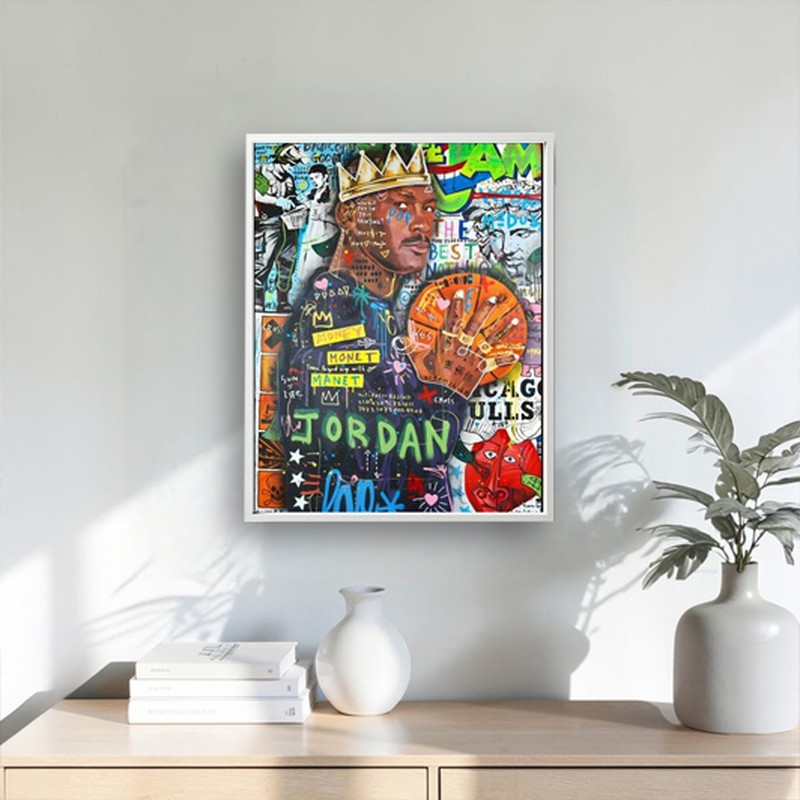 Jordan Graffiti Wall Painting With Frame