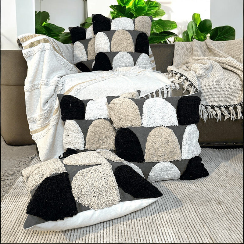 Stone Weft Tufted Cushion Cover Set - Set Of Five