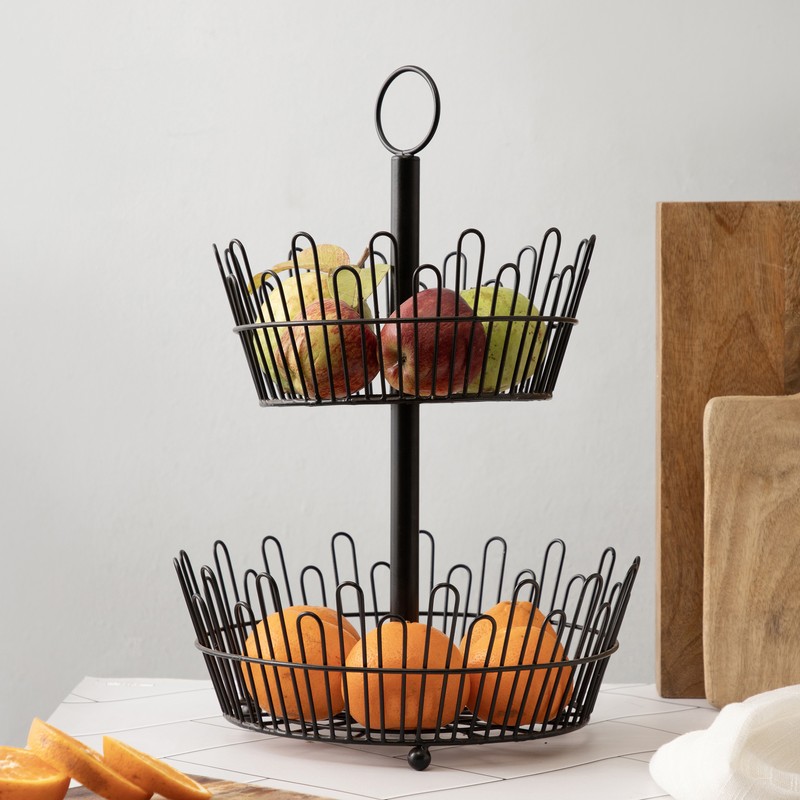 Pantry 2 Tier Metal Fruit Basket