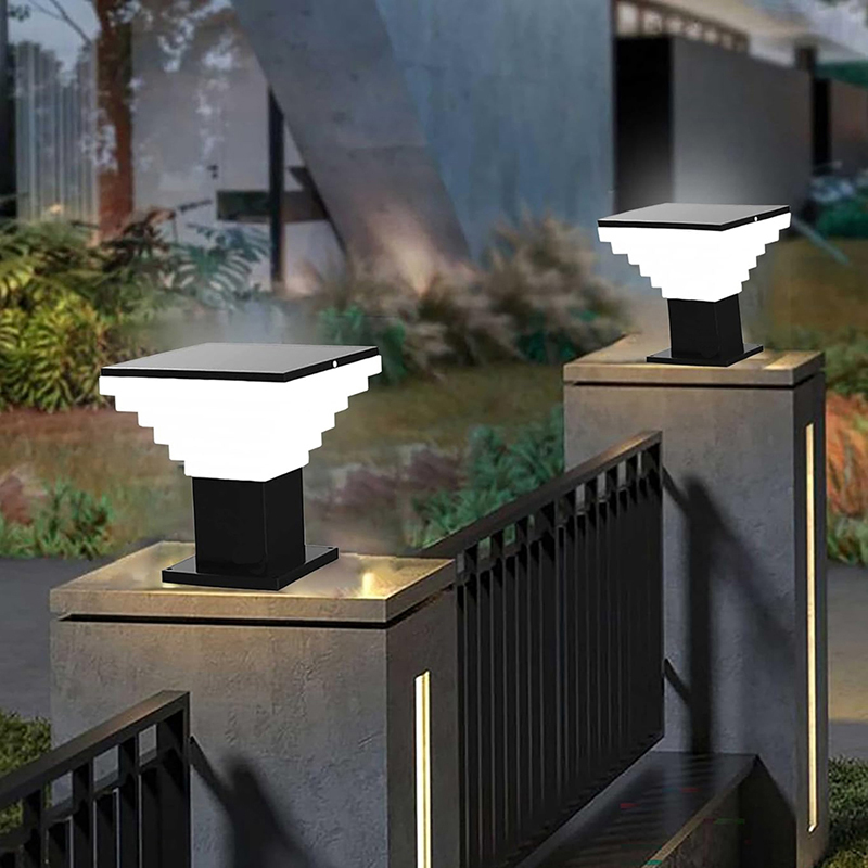 Thistle Stepped Pillar Outdoor Lamp - Set of Two