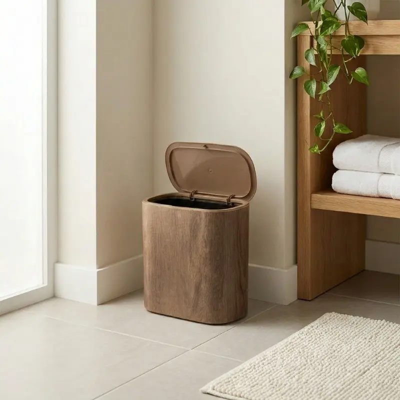 Scandi Touch Dustbin - Brown