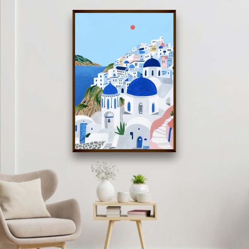 Santorini Serenity Canvas Wall Painting