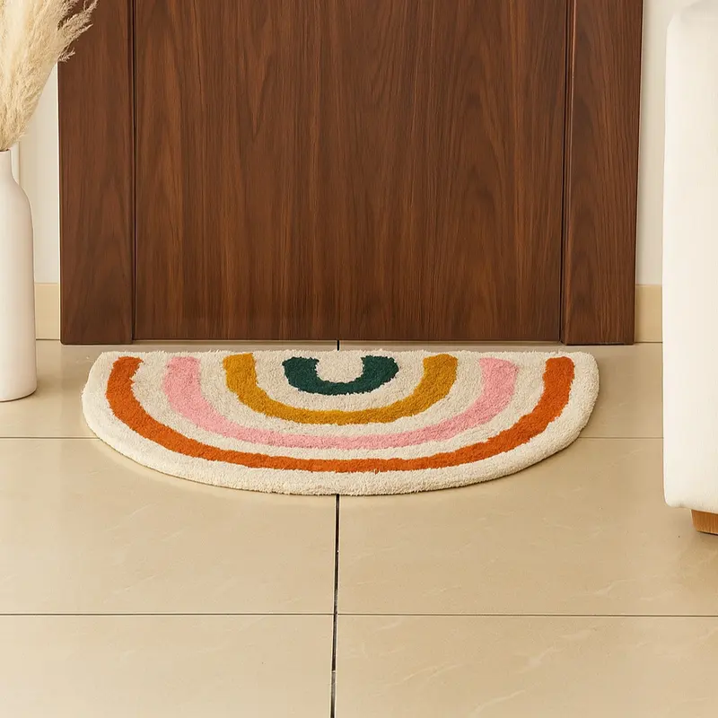 Boho Rainbow Tufted Cotton Bath Mat - 40 x 60 cms
