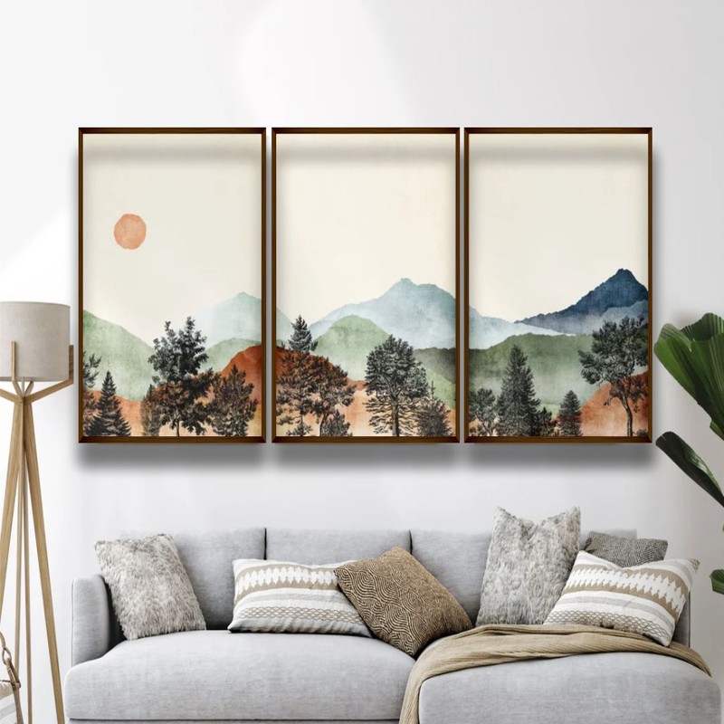 Vallecula Canvas Wall Painting - Set of Three