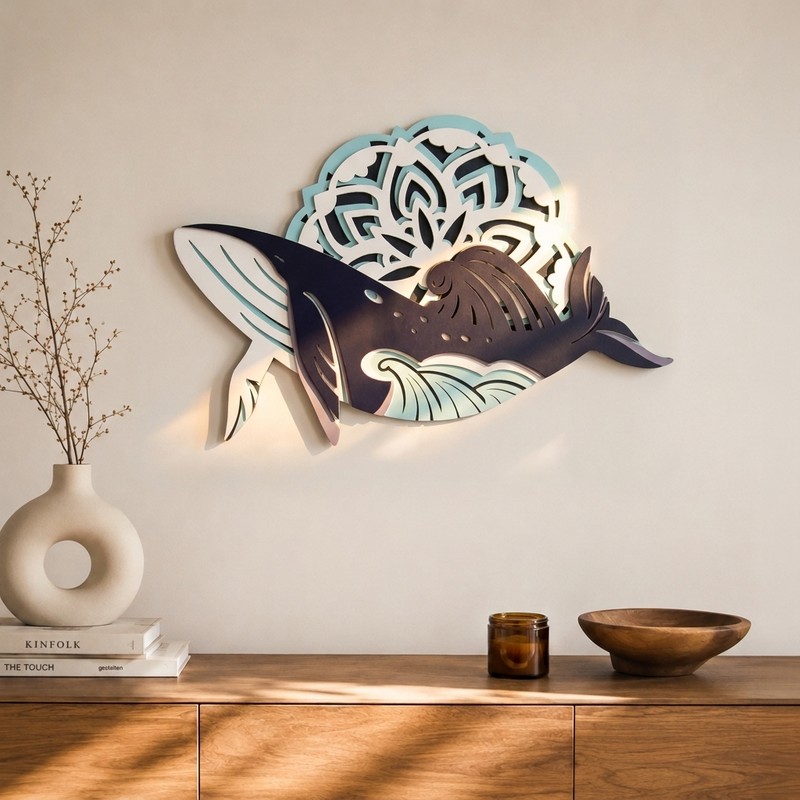 Dellora Whale Butterfly Wall Accent
