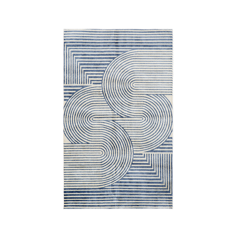 Achaea Anti Skid Carpet - Blue & White - 6 x 4 ft