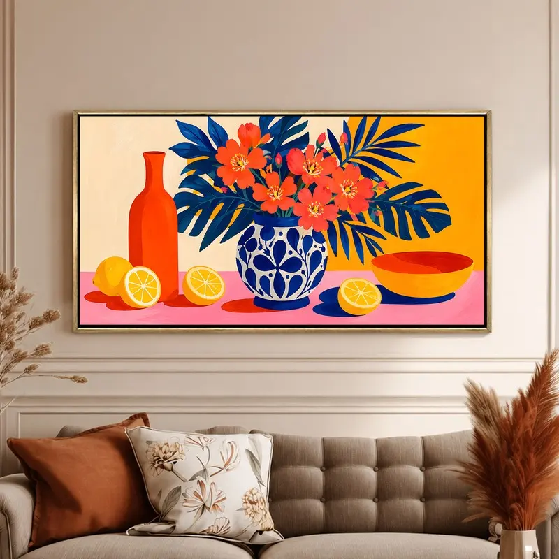 Tropical Floral Still Life Canvas Wall Painting