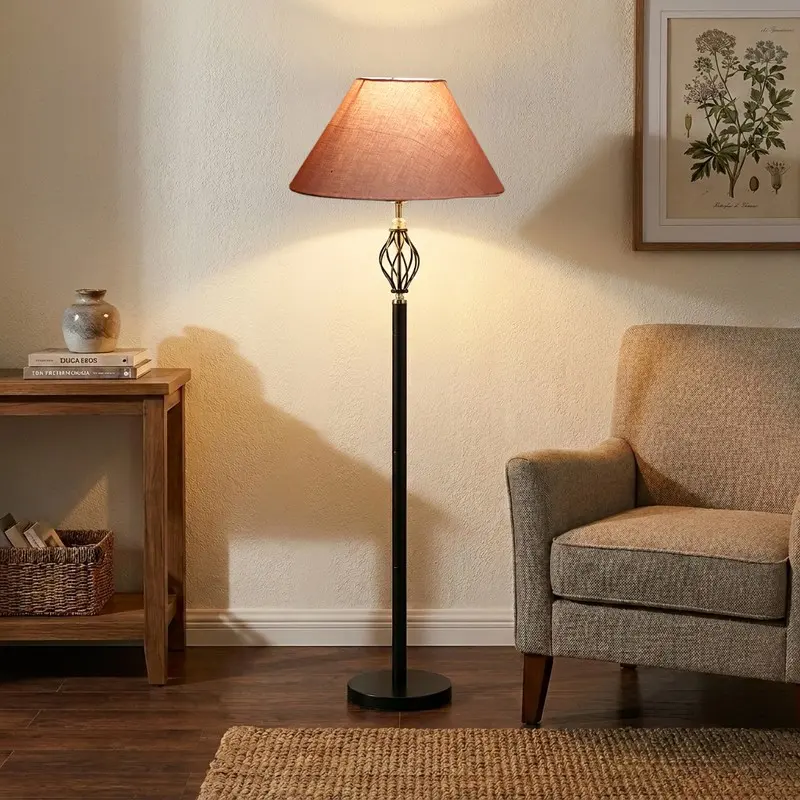 Blush Elegance Cotton Floor Lamp