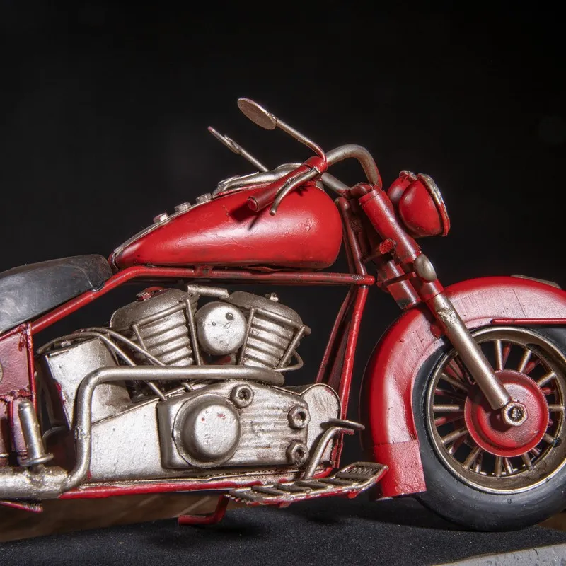 Close-up of the motorcycle showpiece front wheel and engine