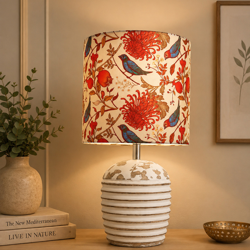 Amber Rings Fabric Table Lamp - Multicolor