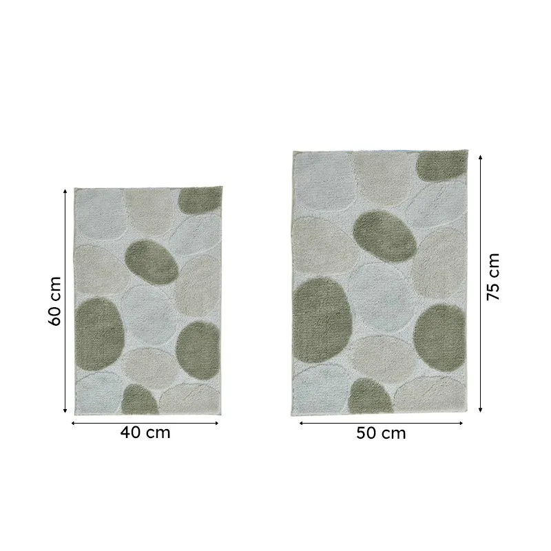 Bath mat shown in two size options with dimensions 40 x 60 cm and 50 x 75 cm