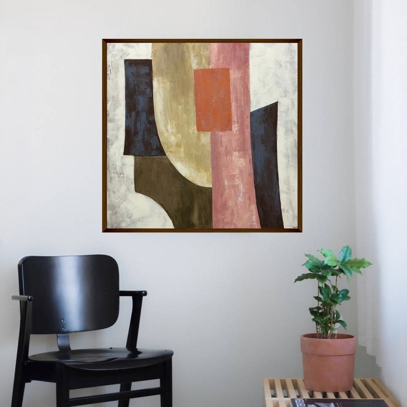 Ochre Interplay Canvas Wall Painting