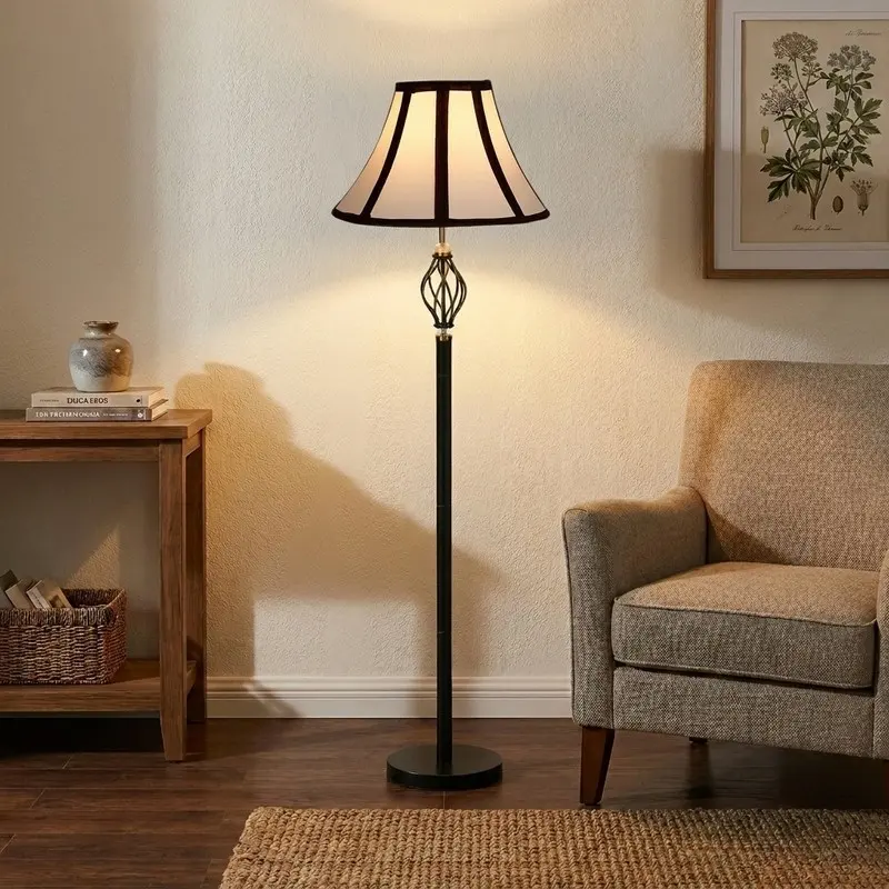 Tudor Panel Cotton Floor Lamp