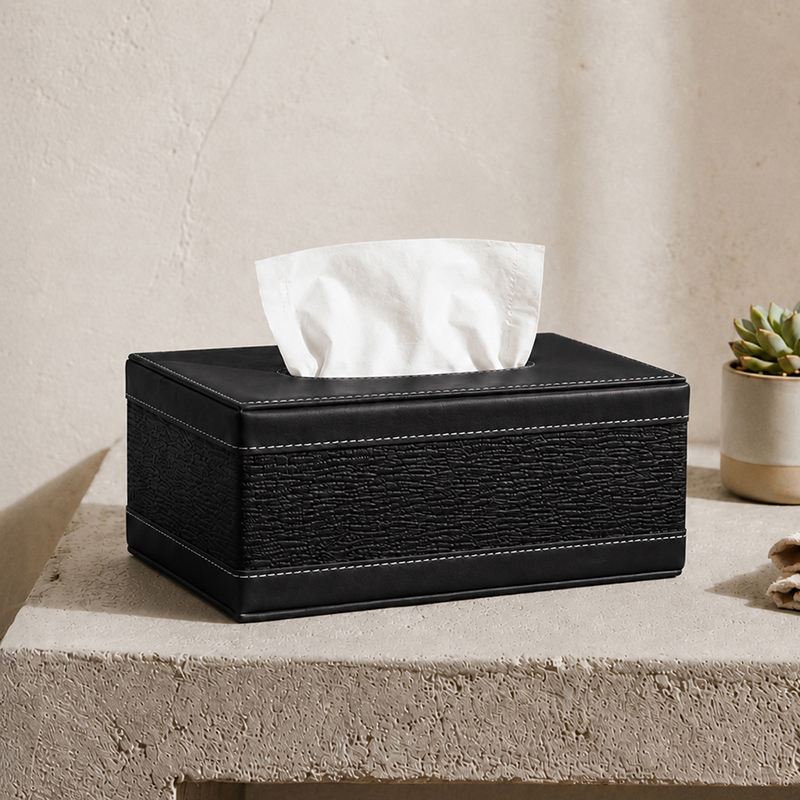 AarviDecor Compact Faux Leather Napkin Dispenser