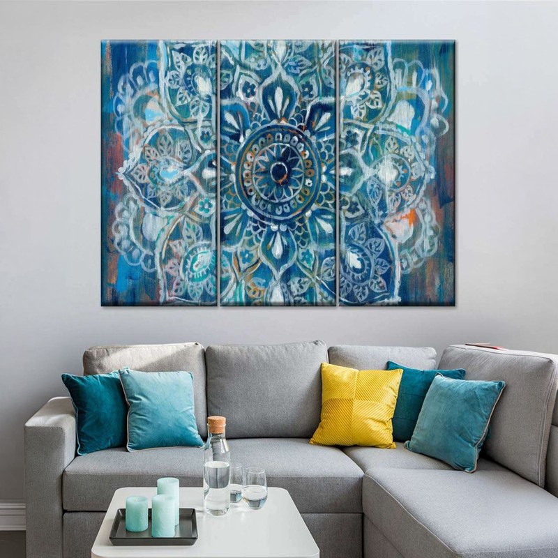Azure Mandala Canvas Wall Painting