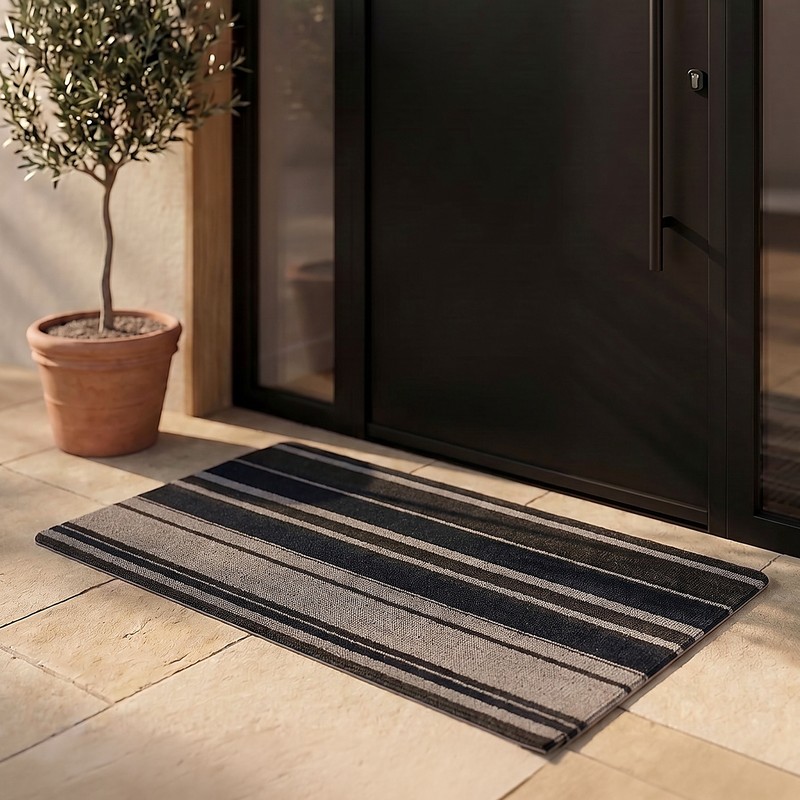 Linear Brown Anti Skid Door Mat - 40 x 60 cm