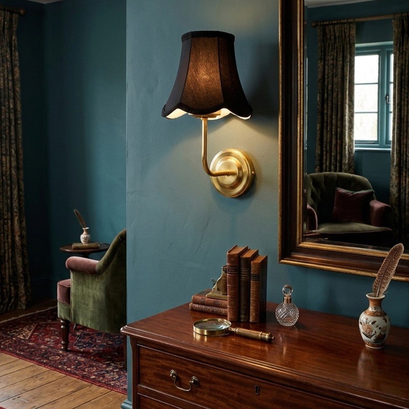 Auremont Study Cotton Wall Lamp - Black