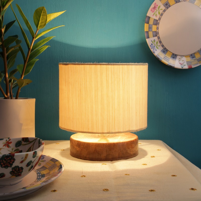 Caudex Wooden Table Lamp - Beige
