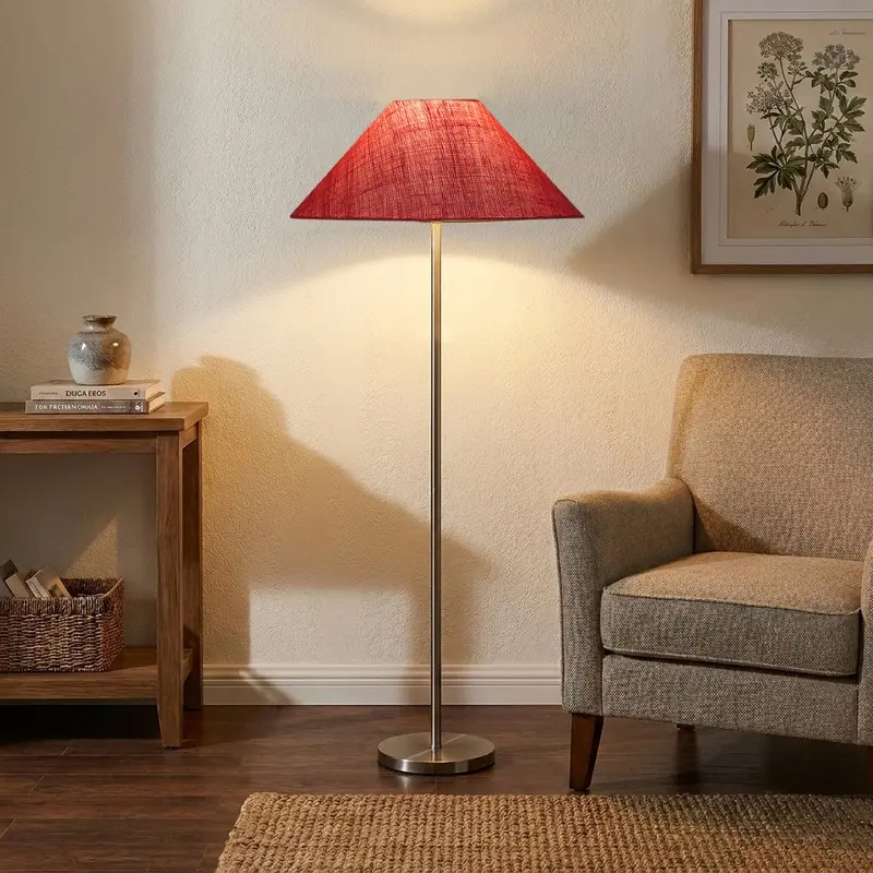 Cherry Tapered Weave Jute Floor Lamp