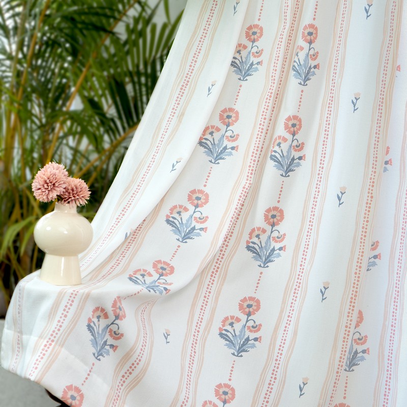 Softfall Printed Cotton Curtains - Set of Two - Door - 7 Feet