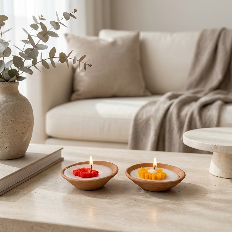 Luminous Aura Rose Soy Wax Candle - Set of Two