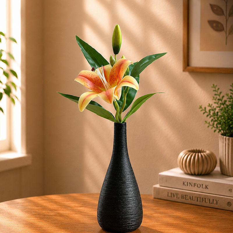 Meadow Veil Lily Artificial Flower Stick - Orange