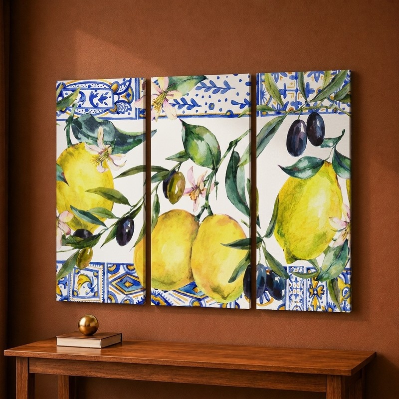 Mediterranean Lemons Canvas Wall Painting