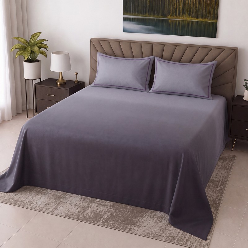 Velora Cotton Bedsheet - Grey - King