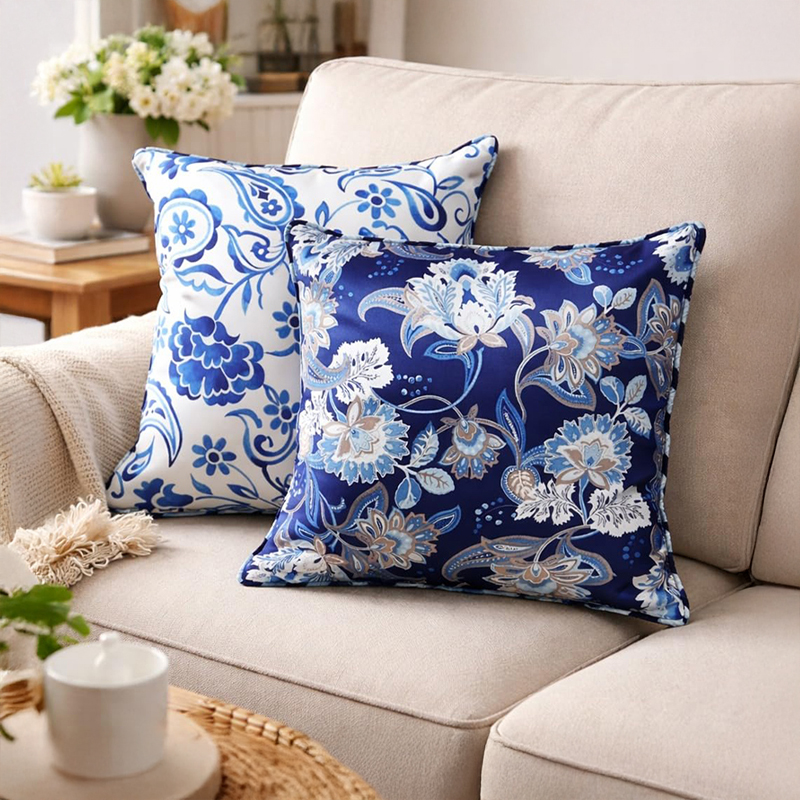 Ethnica Printed Cushion Covers - Set of Two - 16 x 16 Inches