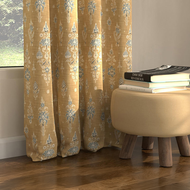 Urban Space Imperial Curtain (Mustard) - Set Of Two - Window - 5 Feet