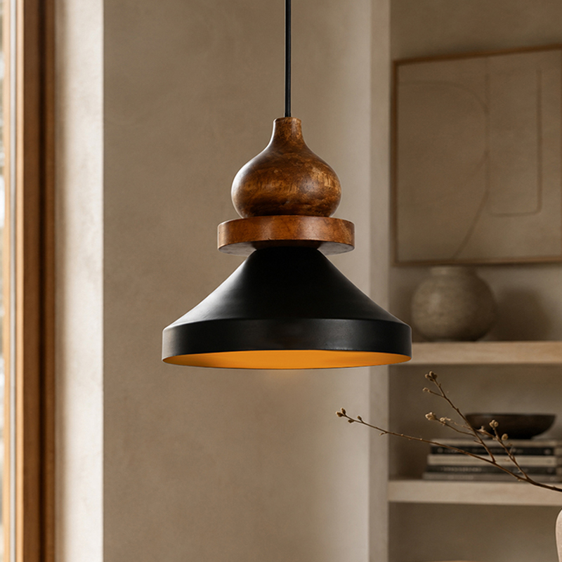 Obsidian Metal Ceiling Lamp - Black
