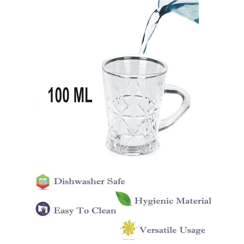 Transparent glass tea cup shown with a beverage being poured