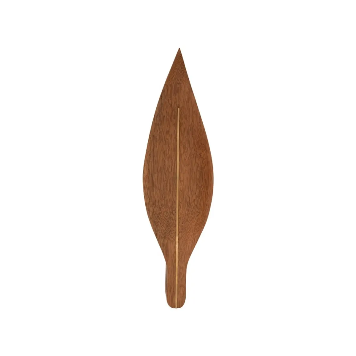 Front product shot of a brown leaf-shaped wall lamp on a white background