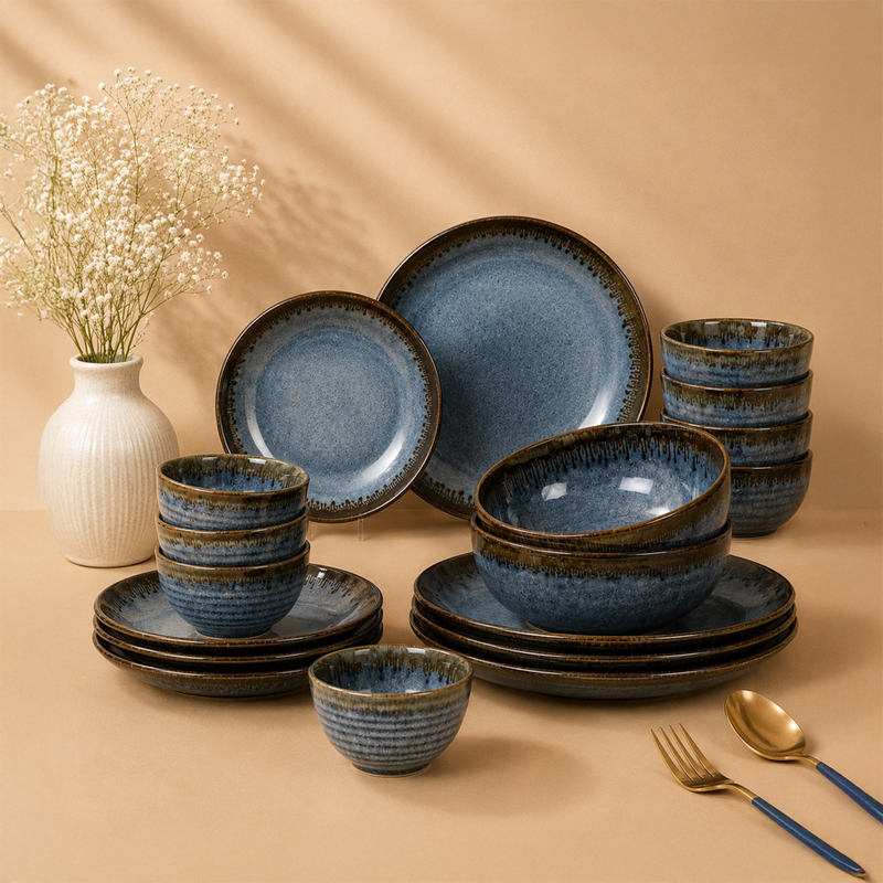Utsav Dining Delights Set (Blue) - 18 Piece Set