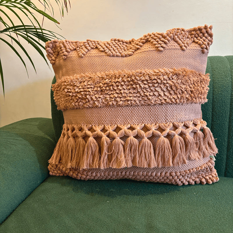 Squish-A-Lot Tufted Cushion Cover - Peach - 18 x 18 Inches