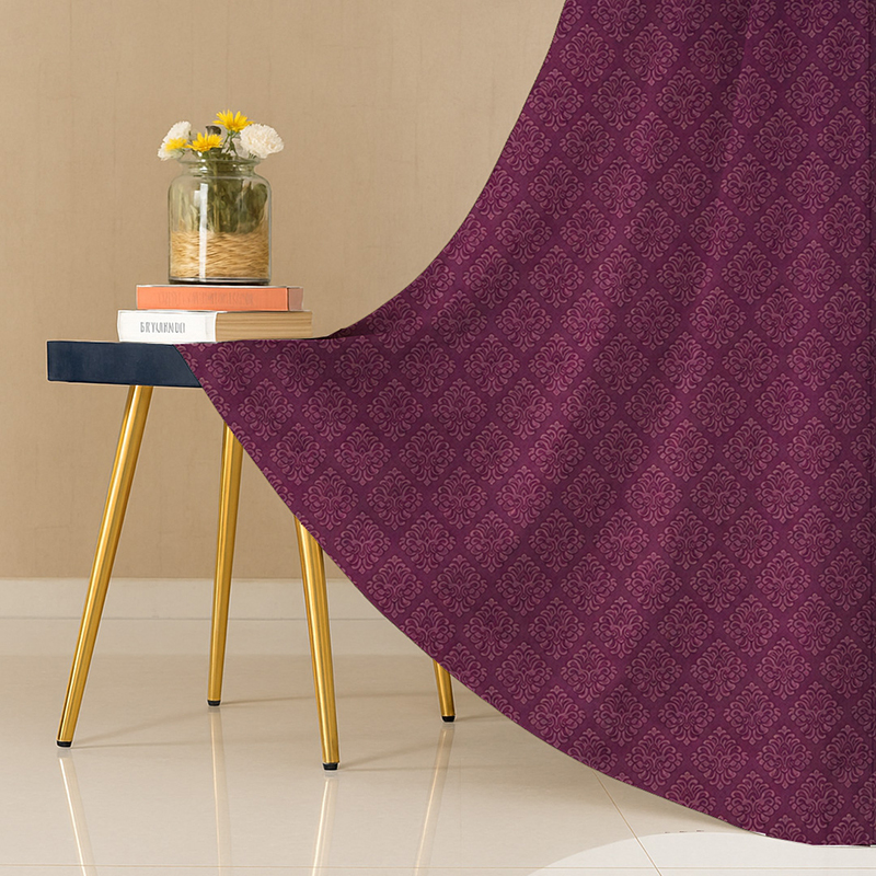 Gulrang Cotton Curtain - Wine - Window - 5 Feet
