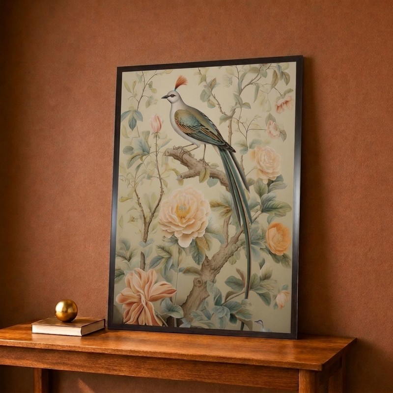 Elegant Songbird Blossom Canvas Wall Painting