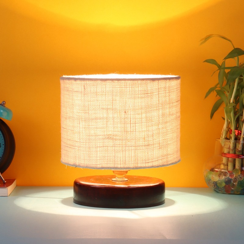 Henequen Wooden Table Lamp - Beige