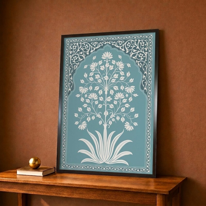 Ornamental Lotus Tree Canvas Wall Painting